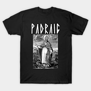 Saint Patrick of Ireland Icon Hardcore Punk Gothic Runes T-Shirt